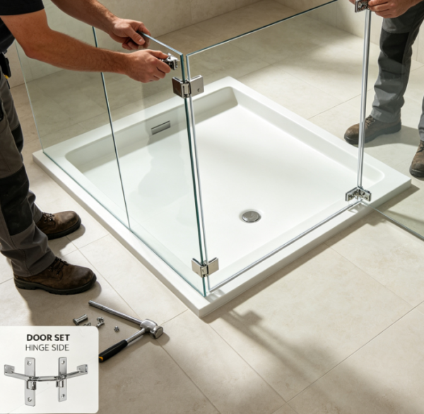 Double Glass-Door Shower Enclosure Installation Package